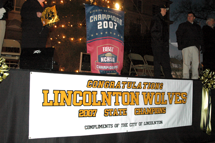 A celbration for the Lincolnton Wolve State Champi
